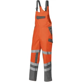 Warnschutz Latzhose &quot;2111-845&quot; Hi-Vis Comfort warnorange/dunkelgrau, 52