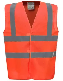 Warnschutz-Weste High-Vis 2-Bands &quot;YK100&quot; Orange, L