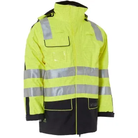 Multinorm Regenparka &quot;086060R&quot; SecureTech Multinorm M, warngelb/marine