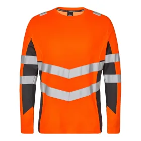 Warnschutz Langarmshirt &quot;9545-182&quot; Safety L, orange/grau