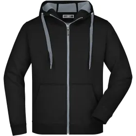 Kapuzen-Sweatjacke Doubleface &quot;JN355&quot; M, schwarz
