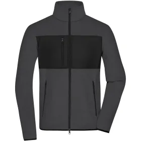 Fleecejacke &quot;JN1312&quot; dark-melange/black, S