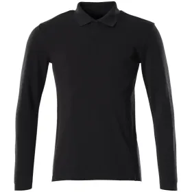 Polo Langarm-Shirt "20483" Crossover vollschwarz, S