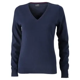 Damen V-Neck Pullover &quot;JN658&quot; M, navy