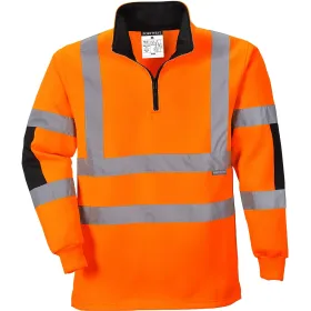Warnschutz Zip-Sweatshirt &quot;B308&quot; Xenon Orange, XL
