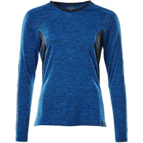 Damen Langarmshirt COOLMAX® Pro &quot;ACCELERATE&quot; azurblau/schwarzblau, M