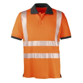 Wanschutz-Poloshirt "ORLANDO" UV-Schutz L, orange/grau