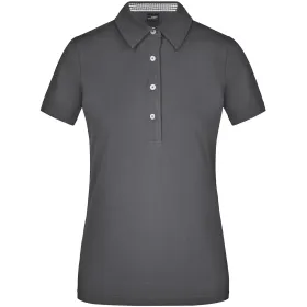 Damen Plain Polo-Shirt &quot;JN969&quot; graphite/graphite-white, L
