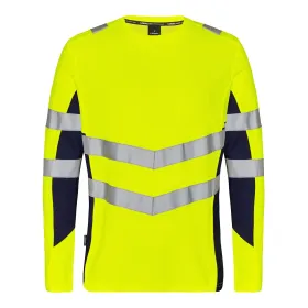 Warnschutz Langarmshirt &quot;9545-182&quot; Safety gelb/marine, M