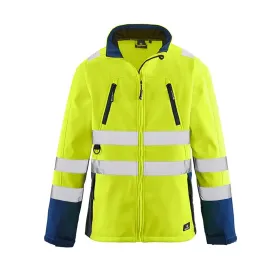 Warnschutzsoftshelljacke "PITTSBURGH" gelb/blau 3XL