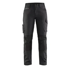 Damen Stretch Servicehose &quot;7195&quot; schwarz/dunkelgrau, C36