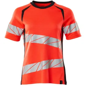 Damen Warnschutz T-Shirt &quot;ACCELERATE SAFE&quot; UV-Schutz S, rot/schwarzblau