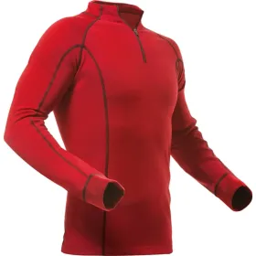 Langarm Zip-Shirt Merino-Modael &quot;101211&quot; L, Rot