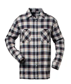 Flanellhemd lang 100% Baumwolle  marine/hellblau/rot, XL