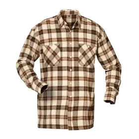 Flanellhemd 100% Baumwolle  beige/braun/blau, L
