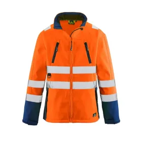 Warnschutz-Softshelljacke &quot;PITTSBURGH&quot; orange/blau L