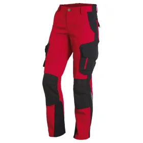 Damen-Arbeitshose &quot;ALMA&quot; rot/schwarz, 40