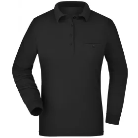 Damen Langarm Poloshirt &quot;JN865&quot; XXL, black