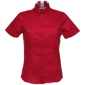 Damenbluse kurzarm Corporate Oxford &quot;K701&quot; - KUSTOM KIT® 48, Rot