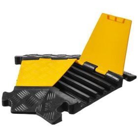 Eckverbindung Kabelbrücke mit 5 Kanälen und Deckel | 600x590x50mm 