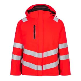 Damen Warnschutz Winterjacke &quot;1943-930&quot; Safety L, rot/schwarz