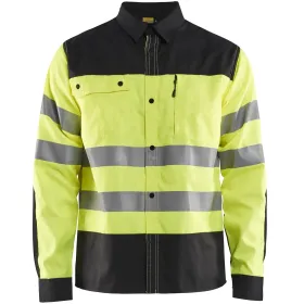 Warnschutz Arbeitshemd &quot;3255&quot; gelb/schwarz, M