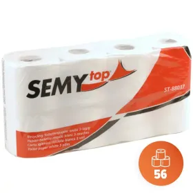 Toilettenpapier 3-lagig 9,6x10,5cm | 7x8 Rollen | 56 Rollen 