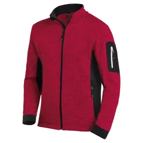 Strick Fleecejacke "CHRISTOPH" L, rot/schwarz
