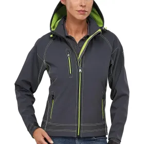 Damen Softshelljacke &quot;TWOTONE TECH&quot; grau/grün, XS
