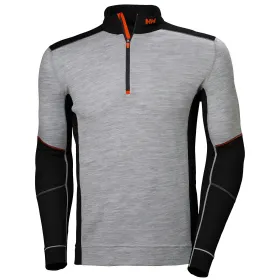Langarm-Shirt &quot;LIFA MERINO&quot; Halfzip grau-meliert/schwarz, XL