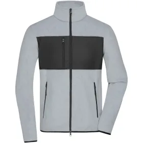 Fleecejacke &quot;JN1312&quot; S, light-melange/black