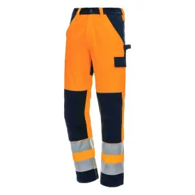 Warnschutz Bundhose &quot;MOTION TEX VIZ&quot; 54, orange/blau