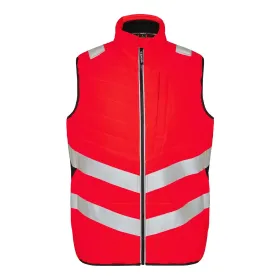 Zip-In Warnschutz Steppweste &quot;5159-158&quot; Safety Kl. 1 XXL, rot/schwarz