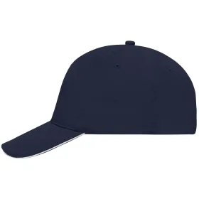 Basecap "MB035" 5-Panel-Sandwich navy/white
