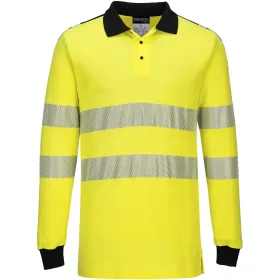 Multinorm Langarm-Poloshirt FR702 WX3 FR gelb/schwarz, L