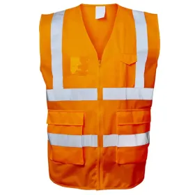 Polyester-Warnweste &quot;BASIC&quot; Kl. 2 mit Taschen Orange, XL