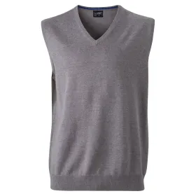V-Neck Pullunder &quot;JN657&quot; grey-heather, XL
