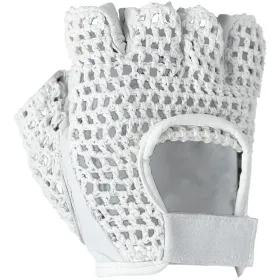 Fahrrad-Häkel-Handschuhe Nappaleder weiß  8 (M)