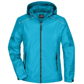 Damen Regenjacke &quot;JN1117&quot; M, turquoise/iron-grey