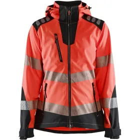 Damen Warnschutz Softshelljacke "4791" M, rot/schwarz
