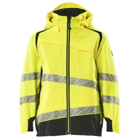 Kinder Hi-Vis Hardshell-Regenjacke &quot;ACCELERATE SAFE&quot; 116, gelb/schwarz