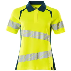 Damen Warnschutz Polo-Shirt &quot;ACCELERATE SAFE&quot; UV-Schutz XS, gelb/dunkelpetroleum