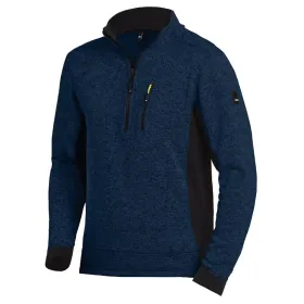 Strick-Fleece-Troyer "PATRICK" M, marine/schwarz