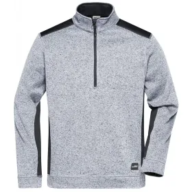 Strick Fleece Jacke &quot;JN864&quot; XL, white-melange/carbon