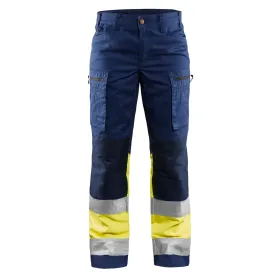 Damen Warnschutz Bundhose &quot;7161&quot; C38, marine/gelb