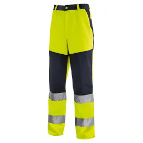 Warnschutz Bundhose &quot;ROCHESTER&quot; gelb/marine 48