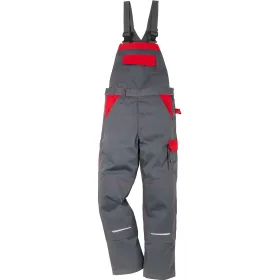 Latzhose &quot;1009&quot; Icon Two Luxe grau/rot, C52