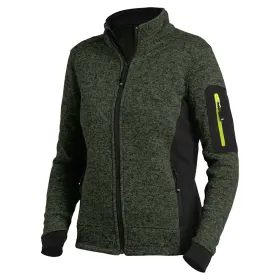 Damen Strick Fleecejacke &quot;MARIEKE&quot; S, oliv/schwarz