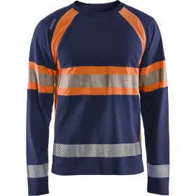 Warnschutz Langarmshirt "3510" marine/orange, L