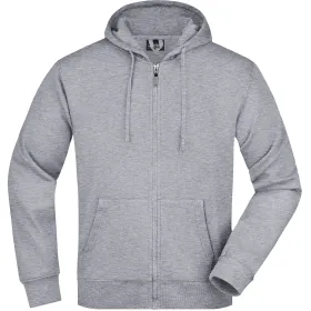 Kapuzen-Sweatjacke &quot;JN042&quot; XL, grey-heather